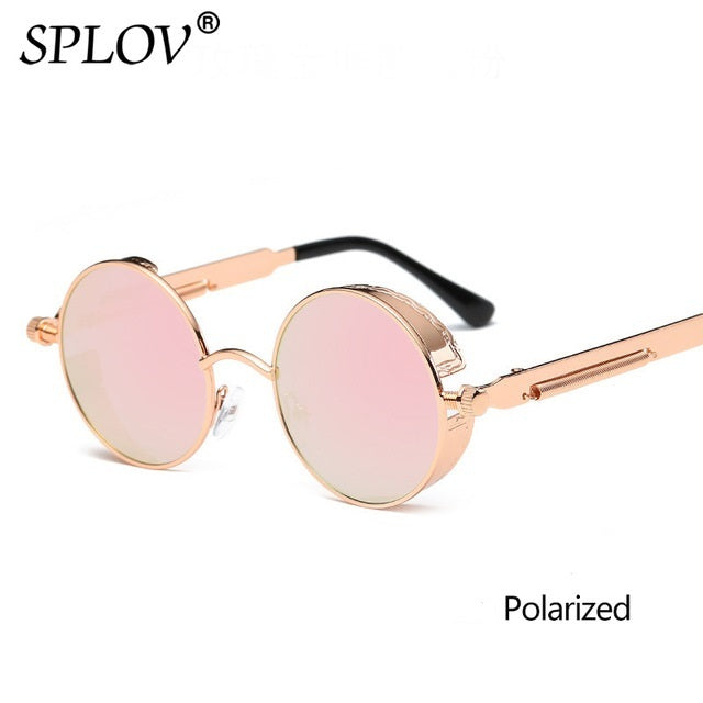 Vintage Round Polarized Sunglasses Retro Steampunk Sun Glasses AV8R