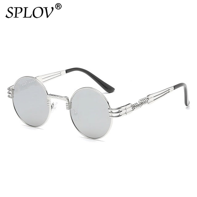 New Fashion Retro Steampunk Round Metal Sunglasses for Men and Women AV8R