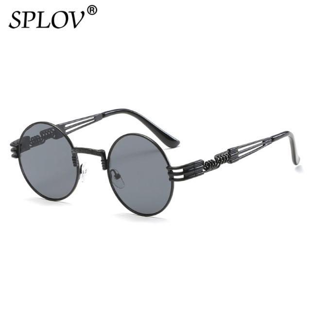 New Fashion Retro Steampunk Round Metal Sunglasses for Men and Women AV8R