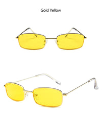 Thumbnail for Vintage Small Rectangle Sunglasses Men Women Retro Metal Frame Sun Glasses AV8R