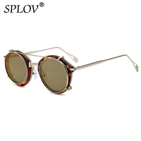 Thumbnail for Round Clip On Sunglasses Men Women Double Layer Removable Lens Detachable Shades Clear Lens AV8R