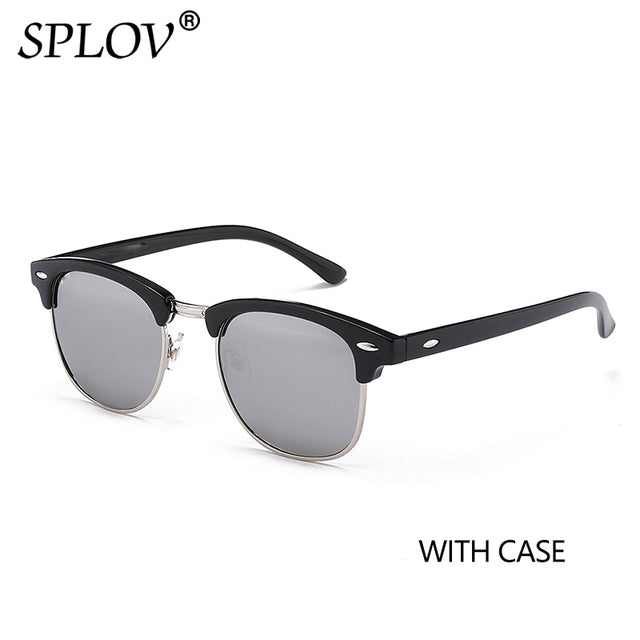 Semi Rimless Polarized Sunglasses Men Women Vintage Metal Sun Glasses AV8R