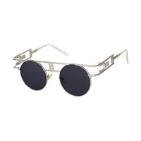 Thumbnail for Fashion Round Steampunk Men Sunglasses Women Metal Frame Retro Gothic Design AV8R