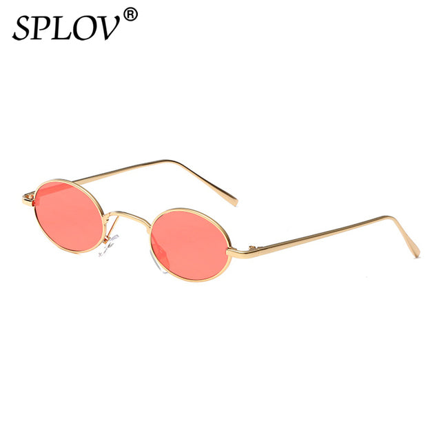 Vintage Oval Steampunk Sunglasses Men Women Brand Designer Small Metal Sun Glasses AV8R