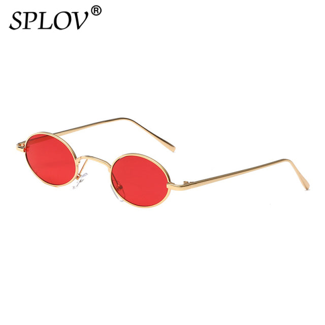 Vintage Oval Steampunk Sunglasses Men Women Brand Designer Small Metal Sun Glasses AV8R