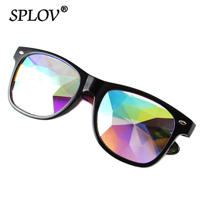 Kaleidoscope Sunglasses Men Women Square Frame Diamond Mosaic Glasses AV8R