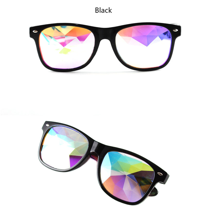Kaleidoscope Sunglasses Men Women Square Frame Diamond Mosaic Glasses AV8R