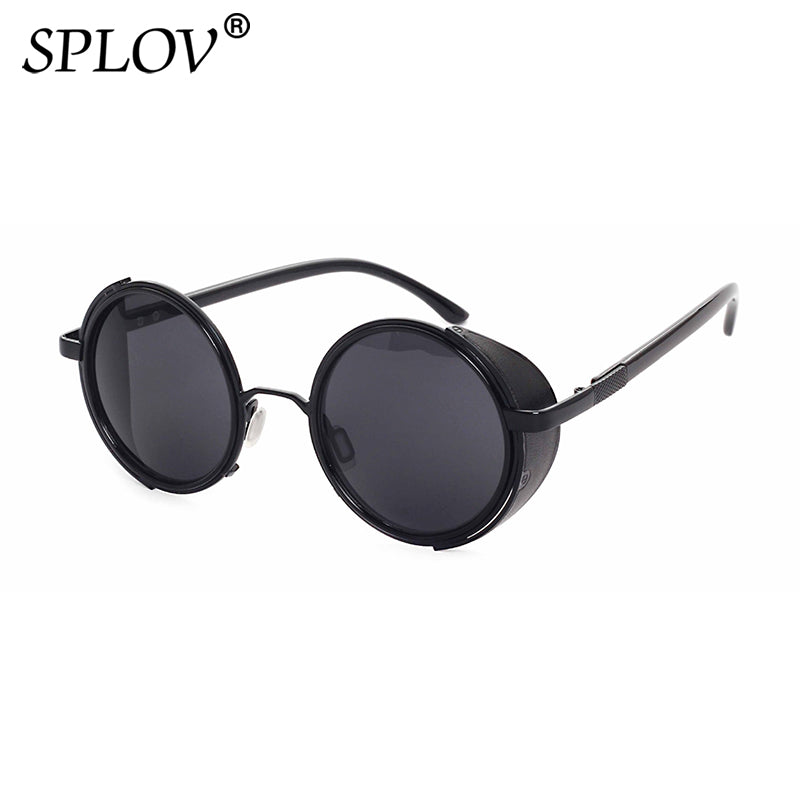Retro Steampunk Sunglasses Men Women Round Metal Shields Sun Glasses AV8R