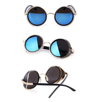 Thumbnail for Retro Steampunk Sunglasses Men Women Round Metal Shields Sun Glasses AV8R