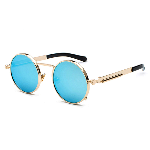 New Punk Sunglasses Men Women Retro Round Steam Brand Designer Small Circle Sun Glasses AV8R