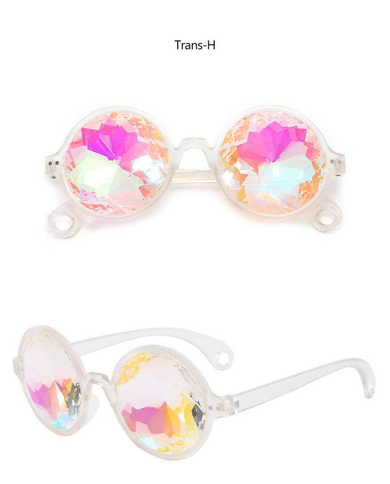 Hot Sale Round Frame Holographic Kaleidoscope Men Women Sunglasses AV8R