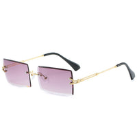 Thumbnail for Trendy Rimless Rectangle Sunglasses New Cut Design Luxury Square Glasses AV8R