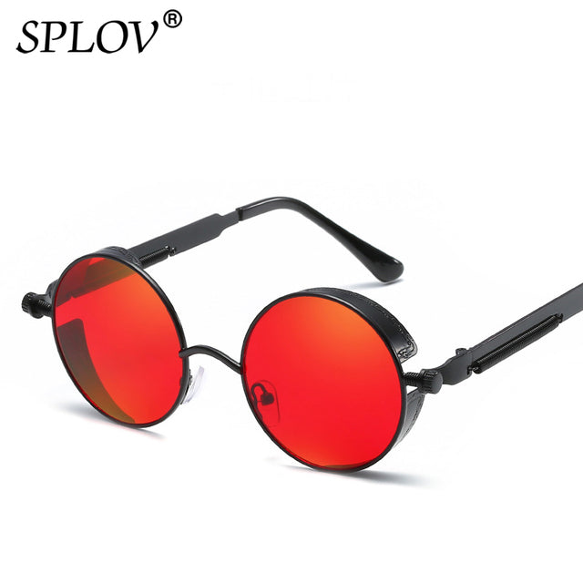 Retro Round Steam Punk Sunglasses Men Women Brand AV8R