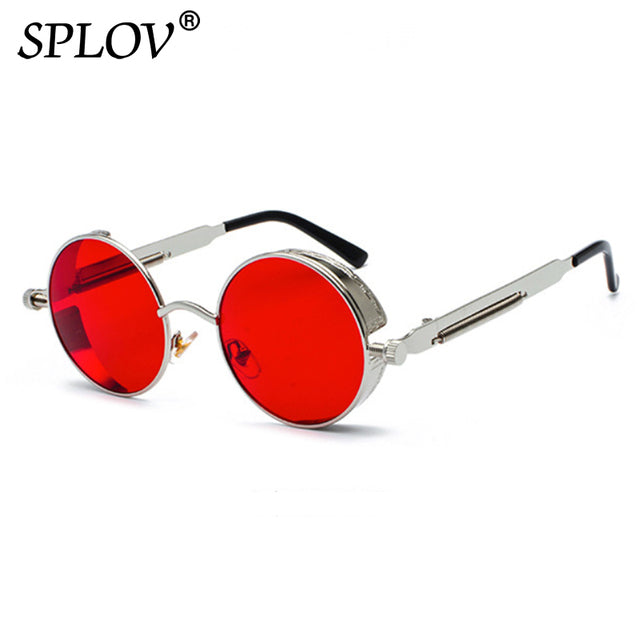 Retro Round Steam Punk Sunglasses Men Women Brand AV8R