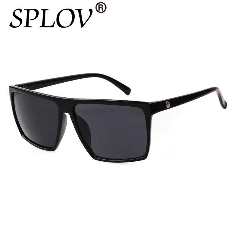 Vintage Steampunk Square Sunglasses Men SKULL Logo All Black Coating Sun Glasses AV8R