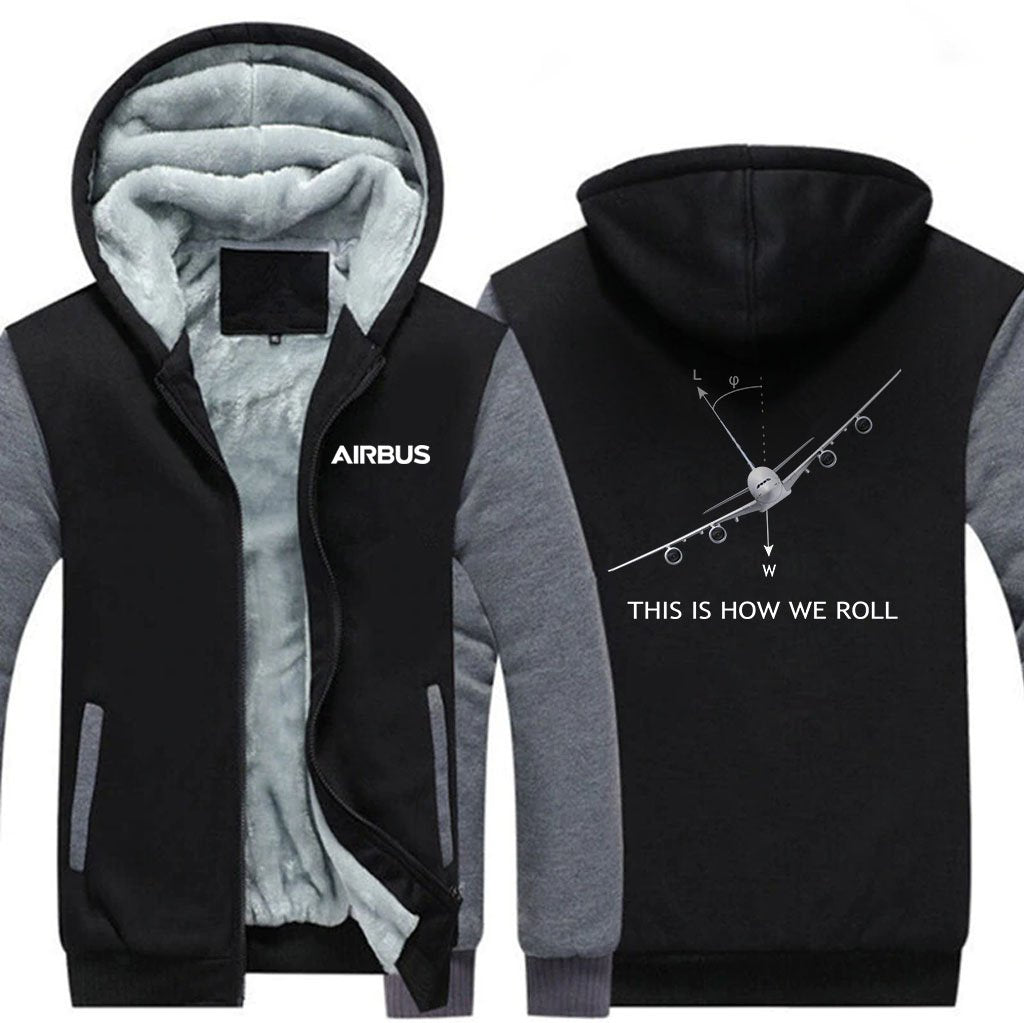 THIS IS HOW WE ROLL AIRBUS A380 DESIGNED ZIPPER SWEATERS THE AV8R